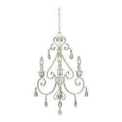 Kenroy Home Chamberlain 3-Light Chandelier in Weathered White - Chandeliers