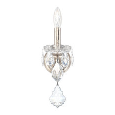 Schonbek 1701-48, 1 Light Crystal Sconce In Antique Silver