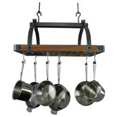 Rustic Wood Pot Pan Ceiling Rack with 16 Hooks – J JACKCUBE DESIGN