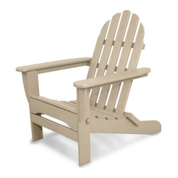 Polywood - Ivy Terrace Classics Folding Adirondack, Sand - Adirondack Chairs