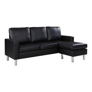 Bonded Leather 3 Piece Modern Reversible Sectional Sofa Modern Reversible Sectional Sofa
