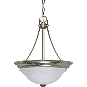 Nuvo Triumph Brushed Nickel and Alabaster Glass Chandelier/Pendant