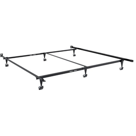 Atlin Design Queen Size to King Size Bed in Metal in Black - Easy Assembly