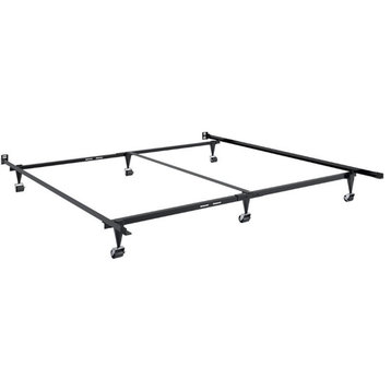 Atlin Designs Adjustable Traditional Metal Queen to King Bed Frame in Black