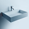 ADM Rectangular Wall Mounted Sink, White, 24"
