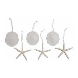 Starfish & Sand Dollar Ornaments - Set of 7 - New - Christmas Ornaments