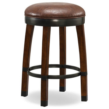 Leick Furniture Favorite Finds 26" Wood Counter Stool in Sienna/Brown (Set of 2)