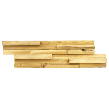3D Reclaimed Rectangular Solid Barn Wood Panels 10.4sqft per Box, Natural Birch