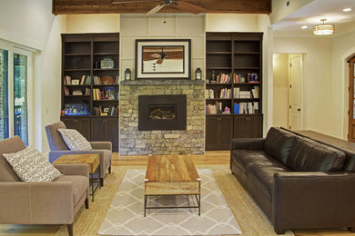 Inspiration for a rustic living room remodel in Other