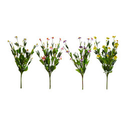 Shea's Wildflower - Aster Bush Sprays, Set Of 4 - Wreaths And Garlands