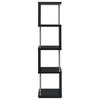 Coaster 4-Shelf Contemporary Wood Geometric Snaking Bookcase in Black
