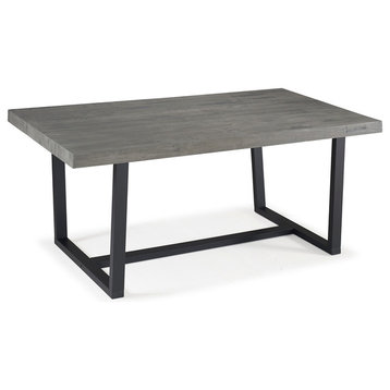 72" Rustic Solid Wood Dining Table, Gray