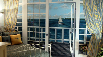 Ocean View Mural in Master Bedroom by Tom Taylor of Mural Art LLC, in Virginia