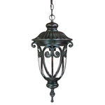 Acclaim - Acclaim Naples 1-Light Outdoor Hanging Lantern 2116MM, Marbleized Mahogany - Ornate, Italianate framing swirls and curves gracefully embrace clear seeded glass. This worldly design will add the right amount of splendor to any space. A cast aluminum construction resists rust and corrosion.