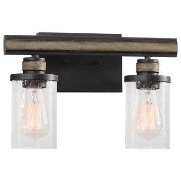 2 Light Vanity Light Fixture in Transitional Style - 9 Inches tall and 14