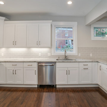 Transitional, White, Shaker Door Kitchen Remodel