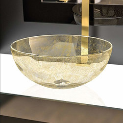 Handmade Italian Glass Vessel Sink | Gold - Bathroom Sinks