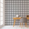 Twin Cities Tartan Wallcovering, Black & White, Roll, Peel and Stick