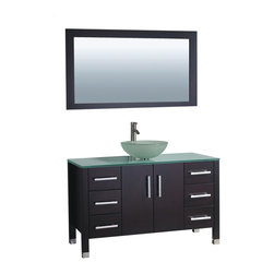 Aruba 48 inch Single Sink Modern Bathroom Vanity Espresso Finish - Bathroom Vanities And Sink Consoles