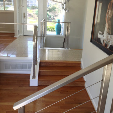 Stainless Steel Cable Railing - Rectangle Tube Top with Square Posts