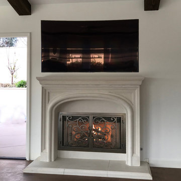 Fireplace Mantel with TV above