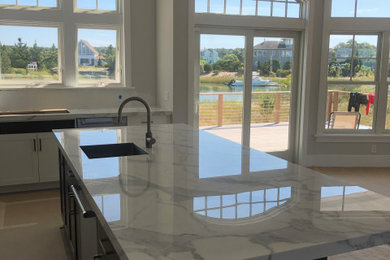 Custom Porcelain Counters With Top Zero Sink