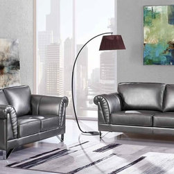 Blanche Silver Modern Couch Set - Living Room Furniture Sets