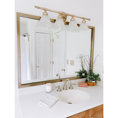 Ellis Framed Wall Mirror, Champagne Gold, 20"x36"