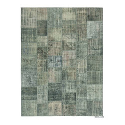Over-dyed Turkish Patchwork Rug - Area Rugs