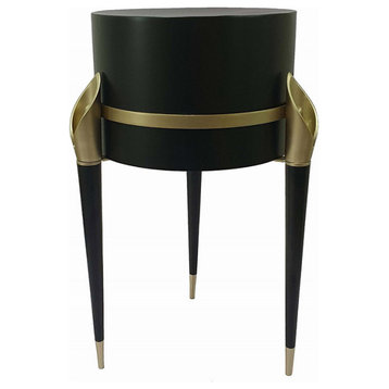 Lily Planter or Plant Stand, Black/Satin Brass