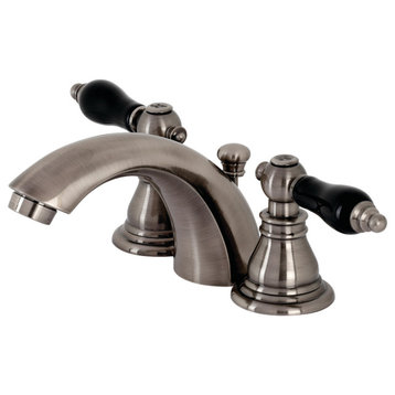 KB953AKL Widespread Bathroom Faucet With Plastic Pop-Up, Black Stainless