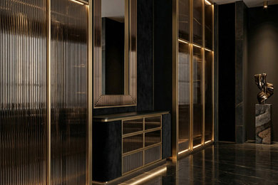 Bronze Interlayer Fluted Glass Panel GLASMETRA