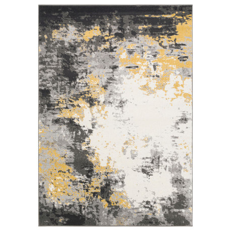 Pepin Modern Charcoal, Black Area Rug, 2'x3'