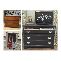 DIY Farmhouse Style - From Dresser to TV Stand with a Bucket of Paint - Products