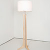 Forma - LED Floor Lamp - White Linen, Wood: Maple, Brushed Aluminum
