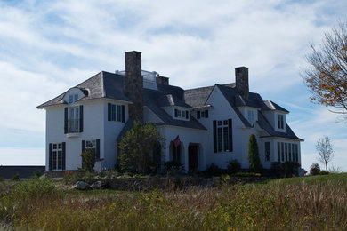 Inspiration for a coastal exterior home remodel in Portland Maine