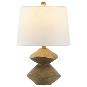 JONATHAN Y Lighting JYL4062 Laken 22" Tall LED Vase Table Lamp - Brown Wood