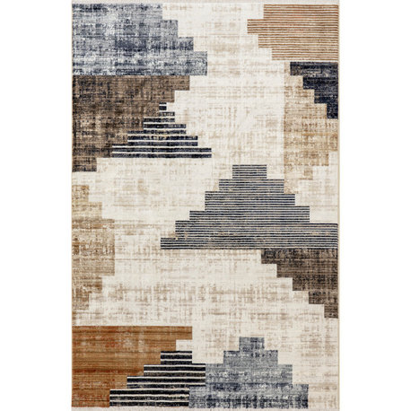 Nuloom Vanita Transitional Southwestern Fringe Rug, Navy 12'x15'9"