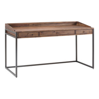 Simpli Home - Lowry Small Desk - Distressed Charcoal Brown