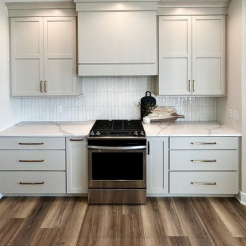 Accessible Beige Painted Kitchen with Birch Almond Accents