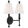 Crystama RIV-383-BF Riverdale, 2 Light Wall Classic Style, 15"