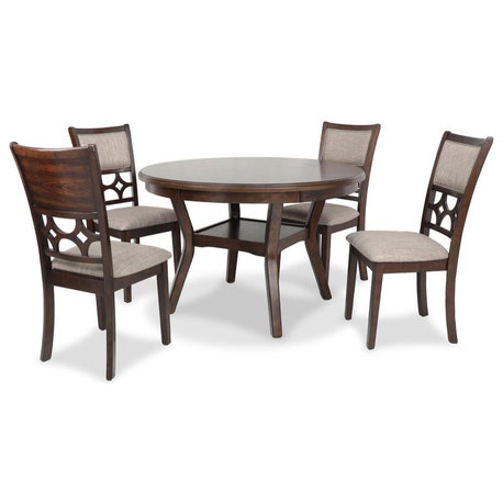 Furniture Mitchell 5-Piece Transitional Wood Dining Set in Cherry