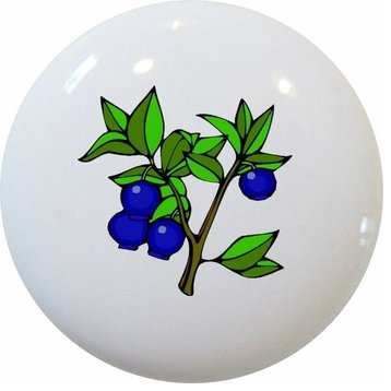 Blueberries Blueberry Fruit Ceramic Knob