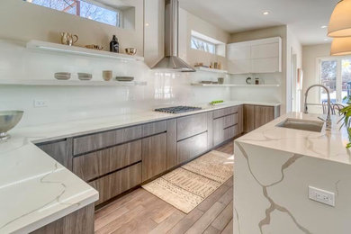Example of a trendy kitchen design in Chicago