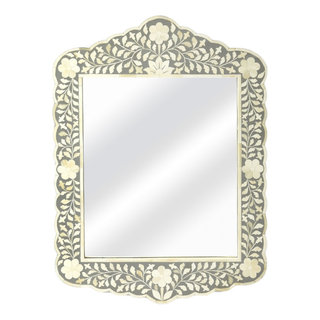 Butler Vivienne Gray Bone Inlay Wall Mirror - Mediterranean - Wall ...
