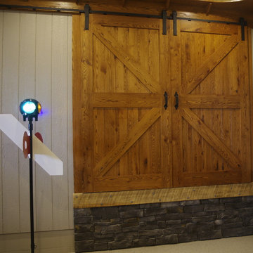 Rustic Red Oak Double Barn Door