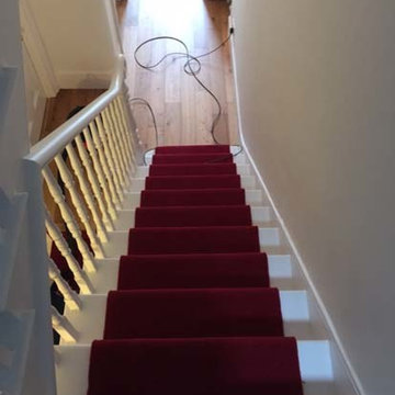 Installing Red Carpet Runner to Stairs