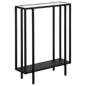 Vireo 22'' Wide Rectangular Console Table with Metal Shelf in Blackened Bronze