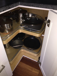 What do you store in your Base Corner Lazy Susan cabinet?
