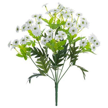 Silk Plants Direct Daisy Bush - White - Pack of 24